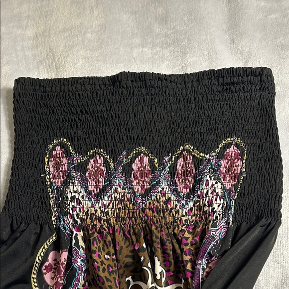 Magic Black and Pink Halter Dress with Vibrant Pattern - Picture 8 of 12